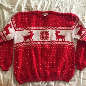Red and White Vintage Christmas Sweater